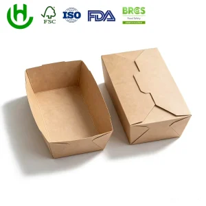 Food Tray for Fried Chicken Fast Food Packaging Food Grade Paperboard Snack Tray Grease Resistant Custom Logo Printing