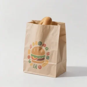 Food grade Kraft Paper Bag for Takeout Packaging of Hamburger Bread Anti oil Disposable Packaging and Storage Bag for Baking