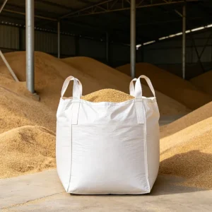Four Loops Breathable PP FIBC Ton Jumbo Bulk Bag Top Open Flat Bottom Strong Bearing for Building Materials