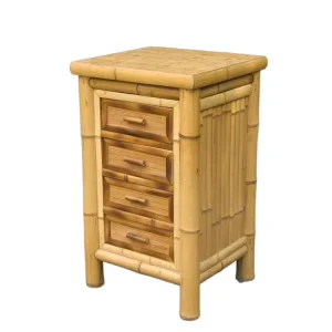 Freestanding 100% Bamboo Modern Design Eco Friendly Multifunctional Four Tier Storage Cabinet Drawers for Wardrobe Living Room