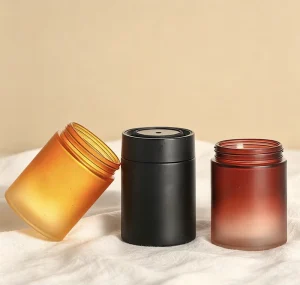Frosted Gradient Glass Jars Threaded Mouth Aroma Balm Containers High-End Fragrance Cream Packaging Jars for Car & Home Use
