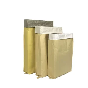 Frozen Food Packing Flat Bottom Kraft Paper Laminated pp Woven Bag