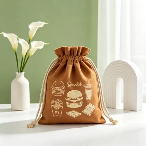 Full Color Custom Logo Foldable Casual Canvas Drawstring Pouch Eco Recycled Unisex Dust Bag for Handbag Travel Storage