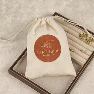 Full Screen Printed White Cotton Dust Bag for Shopping Travel Soild Cotton Fabric Shoe Clothes Packing Pouch