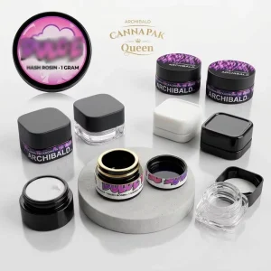 GMP Certified Supplier Custom Glass Concentrate Jars 5ml 7ml 9ml Round Black UV Protection Opaque Extracts Rosin Packaging Jar