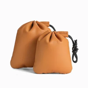 Genuine Leather Drawstring Pouch Dust Bag Sundry Organizer with Practical Drawstring Closure