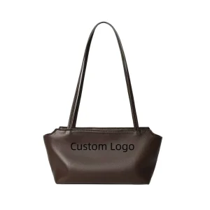 Genuine Leather Women’s Tote Bag Zipper Closure Korean Niche Design Urban Simplicity Solid Color Soft Shoulder Underarm Summer