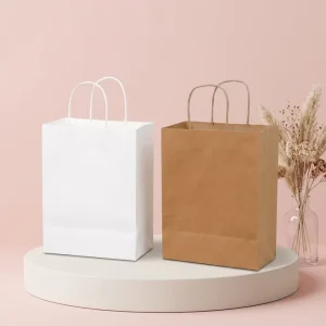 Gift Bag Twisted Handle Small Paper Bag Personalized Craft Paper With Your Custom Logo for Business Shopping