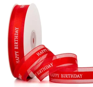 Gift Box Ribbon With Customized Logo Printed Ribbon for Happy Birthday