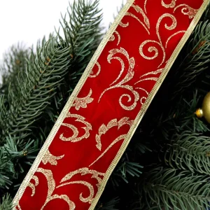 Gift Wired Ribbons Roll Print Christmas Christmas Gift Packing and Decoration Ribbon Satin for Gift Box