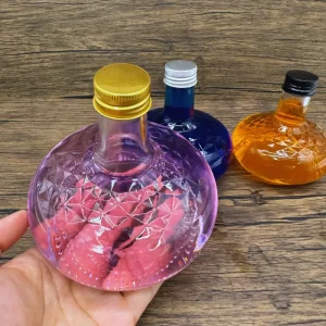 Glass Bottle 240ml 350ml 500ml Oval for Liquor Gin Tequila Whisky Honey Beverage Drinks Fragrance Dispenser