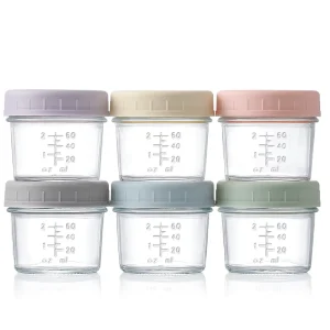 Glass Food Storage Containers 4 oz Food Storage Jars with Plastic Lids Microwave Dishwasher Freezer Safe