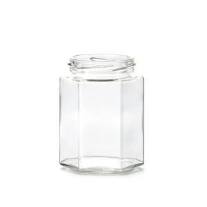 Glass Honey Jar Multi Purpose Storage Cup Hexagonal Design Pickle Jar Multi Size Grain Jar Sealed Design Glass