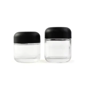 Glass Jar, Empty Cosmetic Packaging Set 50g 2oz 60ml 90ml 120ml Transparent Face Cream Glass Jars with Lids, Glossy Matte