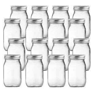 Glass Jar Supplier Kitchen 250ml 500ml Mason Jars 8 oz 16 oz Glass Storage Jars with Lid