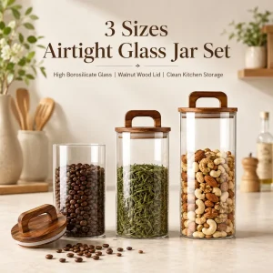 Glass Sealed Canister Coffee Bean Storage Jar Loose Tea Canister Display Container
