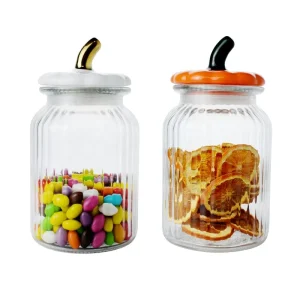 Glass Sealed Storage Jar with Customized Lid 401-500ml Capacity Size M for Home & Commercial Use