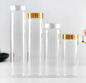 Glass Tube 50ml 60ml 90ml 100ml 120ml 150ml 200ml 240ml 260ml Diameter 47mm Glass Storage Vial Bottle for Powder Gift