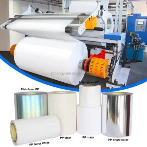 Glossy BOPP PP White Silver Clear Holographic Jumbo Label Material Self Adhesive Paper Film Polypropylene Label PP Jumbo Label