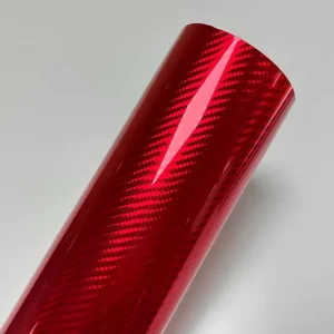 Glossy Red Silver Gold 5D Carbon Fiber PET Vinyl Wrap Vinyl Carbon Wrap Waterproof Car Vinyl Wrap Roll Film
