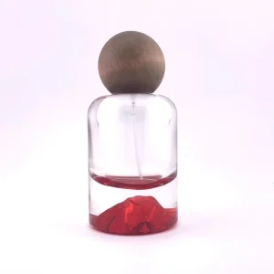 Gold Gradient Empty Cylinder Perfume Bottles Thick Bottom with Pump Sayer 50ml Volume Mountain Fragrance Spray