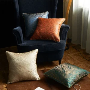 Golden Years Square Leopard Print Modern Minimalist Soft Jacquard Yarn Dyed Home Sofa Cushion Cover