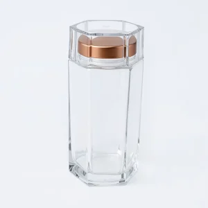Grade Hexagonal Glass Jar with Acrylic Cover for Honey Jam Sauce and Storage Packaging