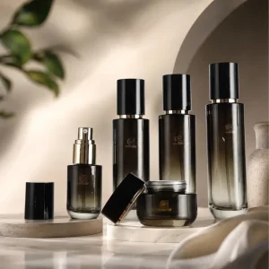 Gradient Glass Lotion Pump Bottles with Plastic Cap Cosmetic Packaging 40ml 100ml 110ml 120ml Options