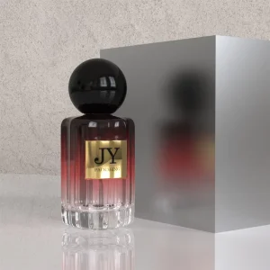 Gradient Red Glass Perfume Bottle with Plastic Cap Empty Bottle for Travel Perfume Sample Packaging