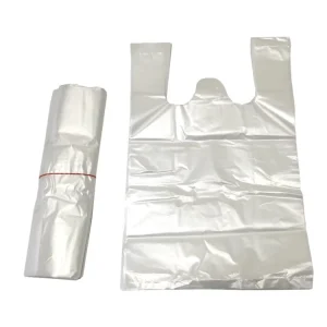 HDPE Disposable Clear Vest Plastic Bag with Gravure Printing for Supermarket and Restaurant