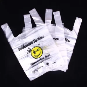 HDPE Eco Friendly T Shirt Plastic Shopping Bag Custom Printed Logo Disposable for Supermarket