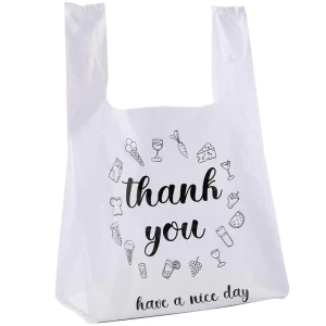 HDPE LDPE Poly T shirt Bag with Vest Handle Grocery Vegetable Packing Supermarket Shopping Plastic Bags