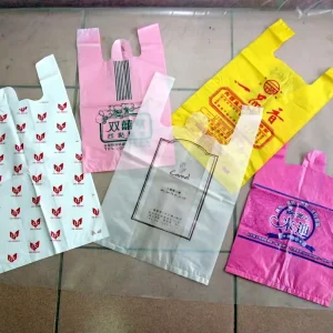 HDPE Supermarket Plastic Shopping T Shirt Bags Grocery Store Plastic Packaging T Shirt Bags