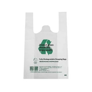 Hainan Regulatory Code PLA Double Layer Fully Biodegradable Vest Bag Recycling Symbol Supermarket Shopping Takeout Plastic Bag