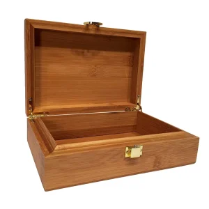 Hand-carved Tree-Shaped Pattern Bamboo Square Storage Box Hinge Cover Home Decoration Wooden Box Made in Guangdong Customizable