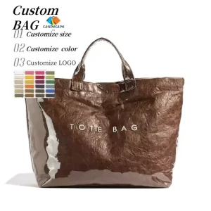 Handbags Tote Bags Vintage Waterproof Dupont Paper Shoulder Handbag Kraft Tyvek Tote Bag