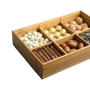 Handicraft Gift Home Decoration Plain Wood Keepsake Bamboo Wood Dried Fruit Box