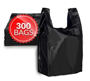 Handle T-Shirt Design Grocery Store Shopping Bags with Recycled Materials for Household Products