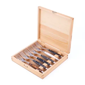 Handmade Bamboo TIMBER Wooden Rectangle Gift Box 72-Piece Cutlery Set with Custom Logo and Graphic Design Options