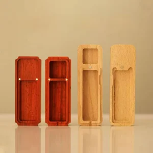 Handmade Bamboo Wooden Rectangle Portable Calligraphy Seal Box Customizable Recyclable Varnishing Printing Signature Stamping