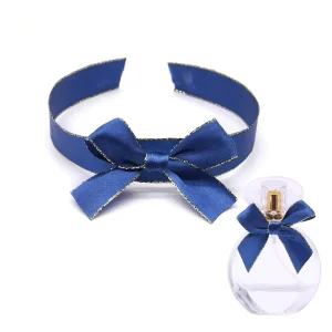 Handmade Bow Perfume Bottle Wine Bottle Gift Packaging Decoration Tie Bow Double Gold edge Satin Ribbon Polyester Bow