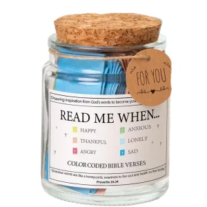 Handmade Christian Colorful Bible Verses Glass Jar Reusable Best Wishes Note Reading Christmas for Candle Use Cork Sealing