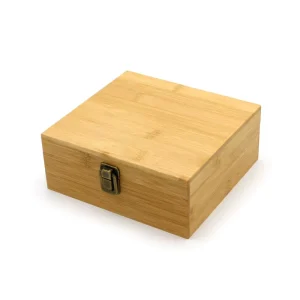 Handmade Custom Wooden Box Bamboo Stash Box with Rolling Tray 7*7.5*3 Inches Storage Box Varnished Finish