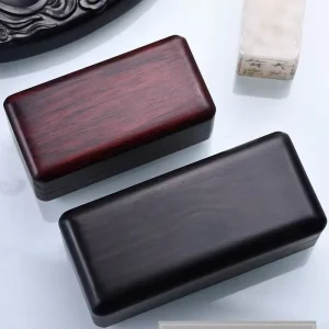 Handmade Customized Rectangle Bamboo and Wooden Portable Calligraphy Seal Box