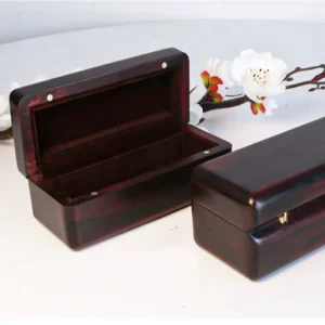 Handmade Customized Rectangle Portable Bamboo and Wooden Calligraphy Seal Box Recyclable Varnishing Printing Signature Stamping