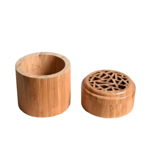 Handmade Eco-friendly Bamboo Wooden Incense Box With Storage Compartment Household Incense Burner
