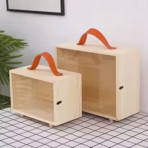Handmade Natural Solid Pine Unfinished with Slide Lid for Large Custom Use Handmade Print Pattern Wood Gift Packaging Box