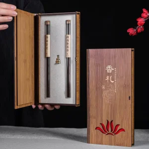 Handmade Scented Incense Box with Stamping Recyclable Bamboo Wood Packaging Two Styles Available