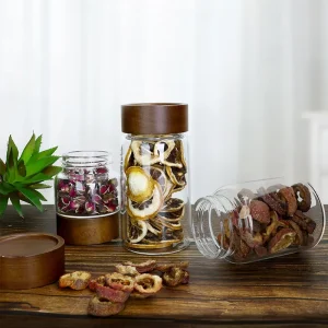 Heat Resistant Borosilicate Glass Jar 100ml 300ml Aluminum Screw Lid Food Grade Custom Logo for Food Storage