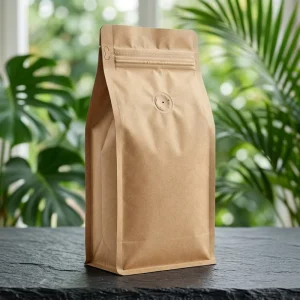 Heat Seal Anti Odor Kraft Paper Coffee Bag with Resealable Slide Zipper